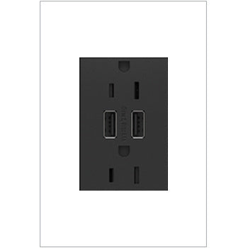 Legrand Dual USB Plus-Size Outlet Combo Receptacles Legrand Graphite  