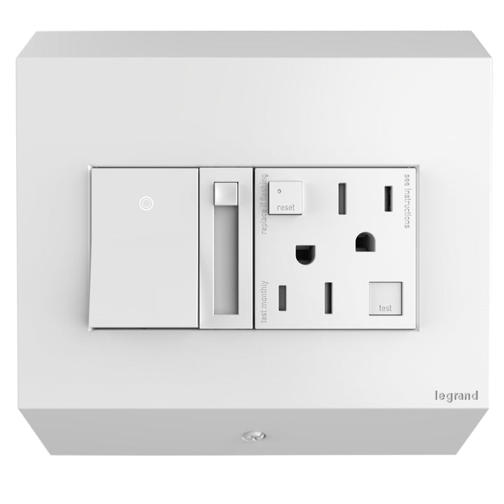 Legrand Control Box with Paddle Dimmer and 15A GFCI Dimmers Legrand White  