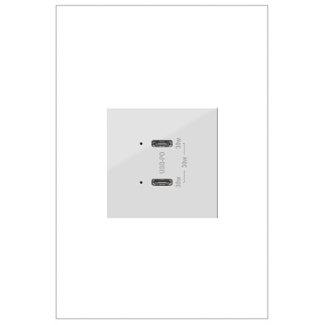 adorne® Ultra-Fast Plus Power Delivery USB Type-C/C Outlet ǀ Legrand Receptacles Legrand White  