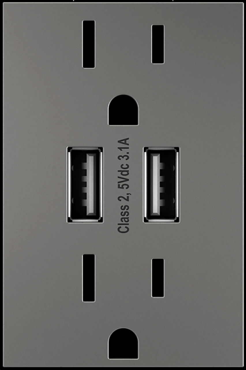 Legrand adorne 15A Dual-USB Plus-Size Outlet