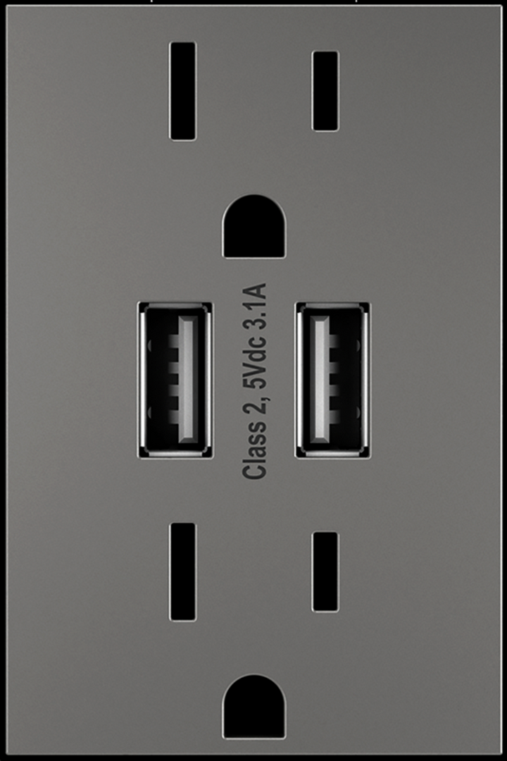 Legrand adorne 15A Dual-USB Plus-Size Outlet