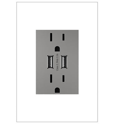 Legrand adorne 15A Dual-USB Plus-Size Outlet