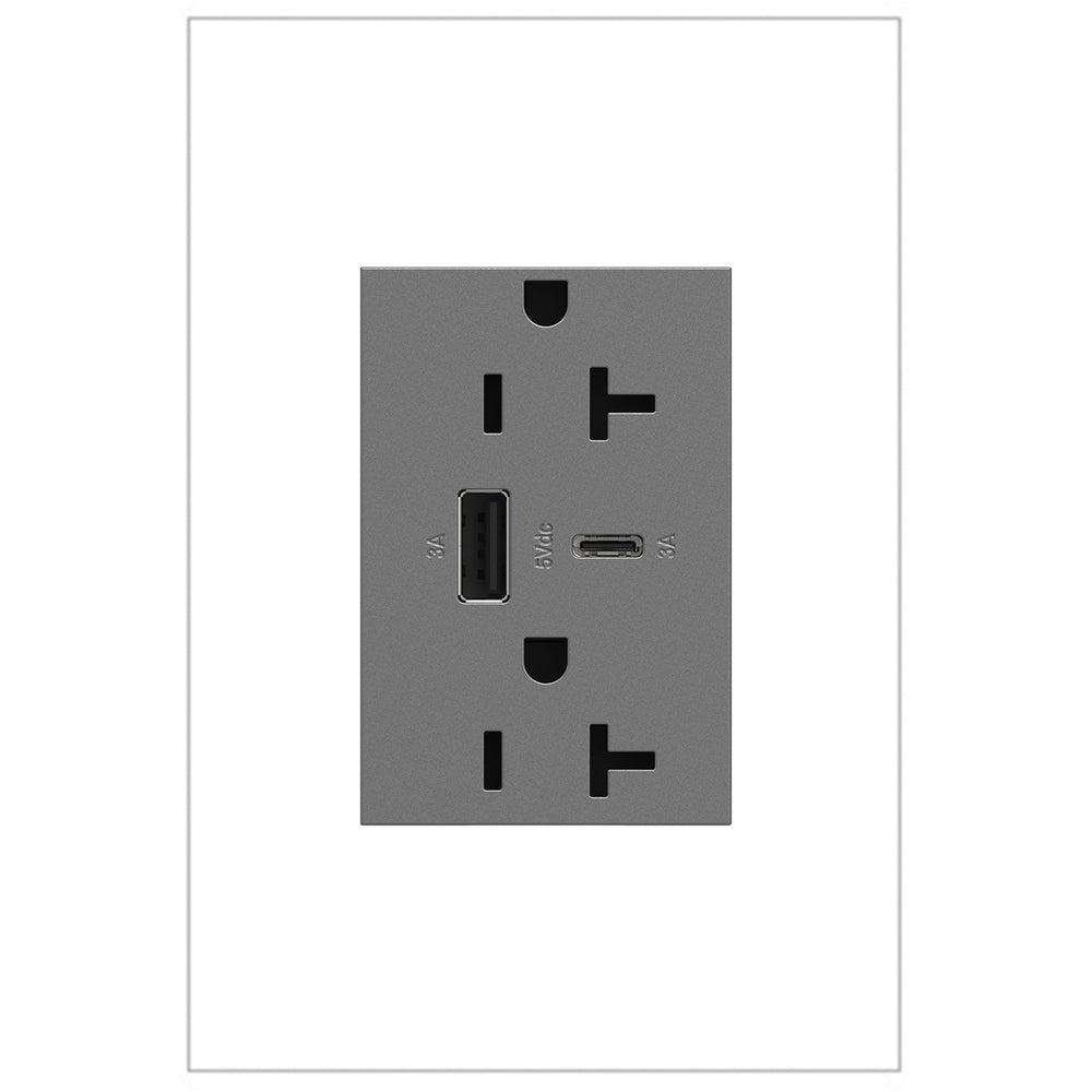 Legrand adorne 20A Tamper-Resistant Ultra-Fast USB Type-A/C Outlet