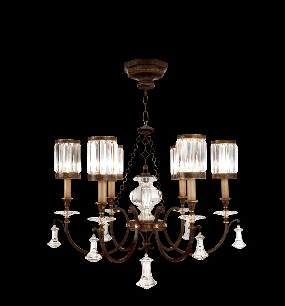 Fine Art Handcrafted Lighting Eaton Place 32"W Round Chandelier 595440 in Bronze Patina with Red Undertones (595440ST)