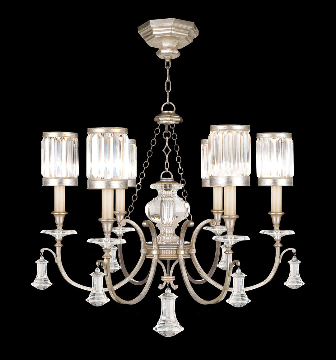 Fine Art Handcrafted Lighting Eaton Place 32"W Round Chandelier 595440 in Warm Muted Silver Leaf (595440-2ST)