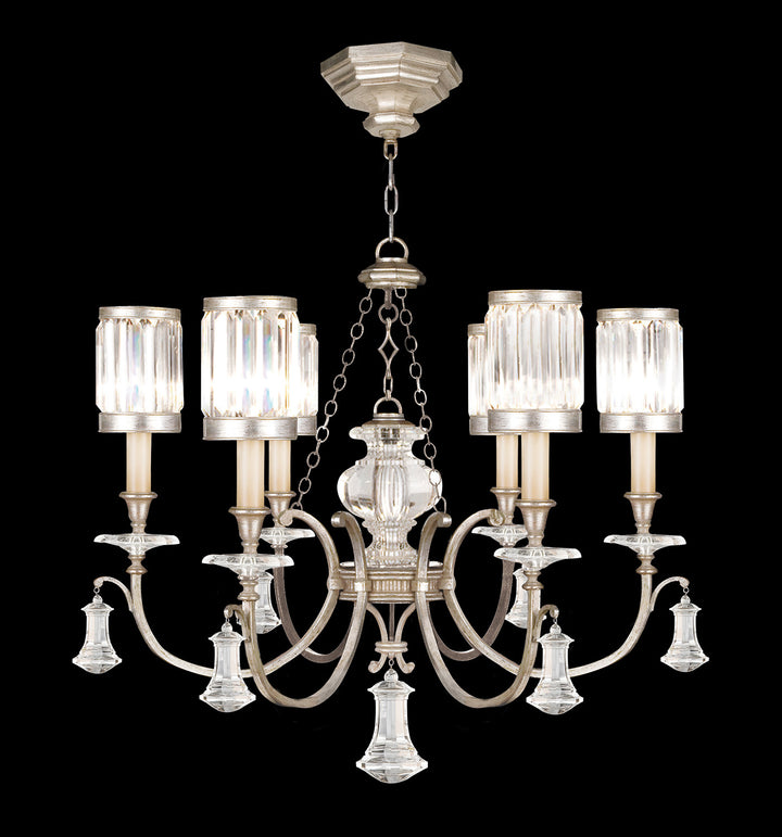 Fine Art Handcrafted Lighting Eaton Place 32"W Round Chandelier 595440 in Warm Muted Silver Leaf (595440-2ST)