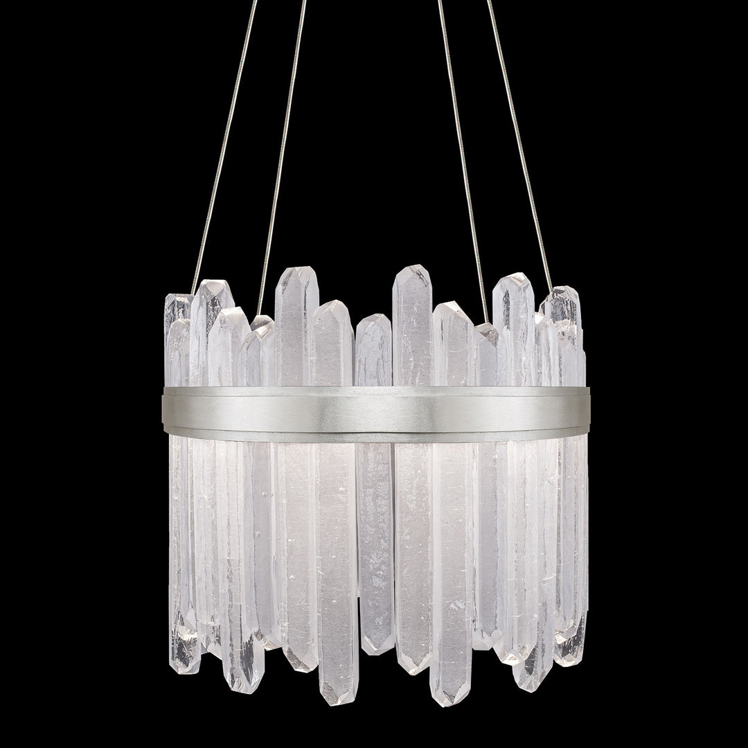Fine Art Handcrafted Lighting Lior 21"W Round Pendant 882240 in Standard Silver Leaf (882240-1ST)