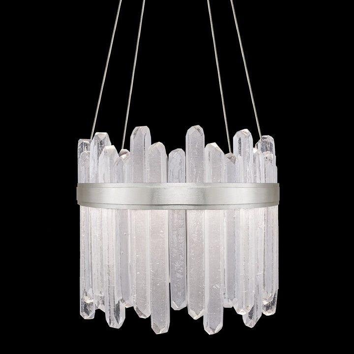 Fine Art Handcrafted Lighting Lior 21"W Round Pendant 882240 in Standard Silver Leaf (882240-1ST)