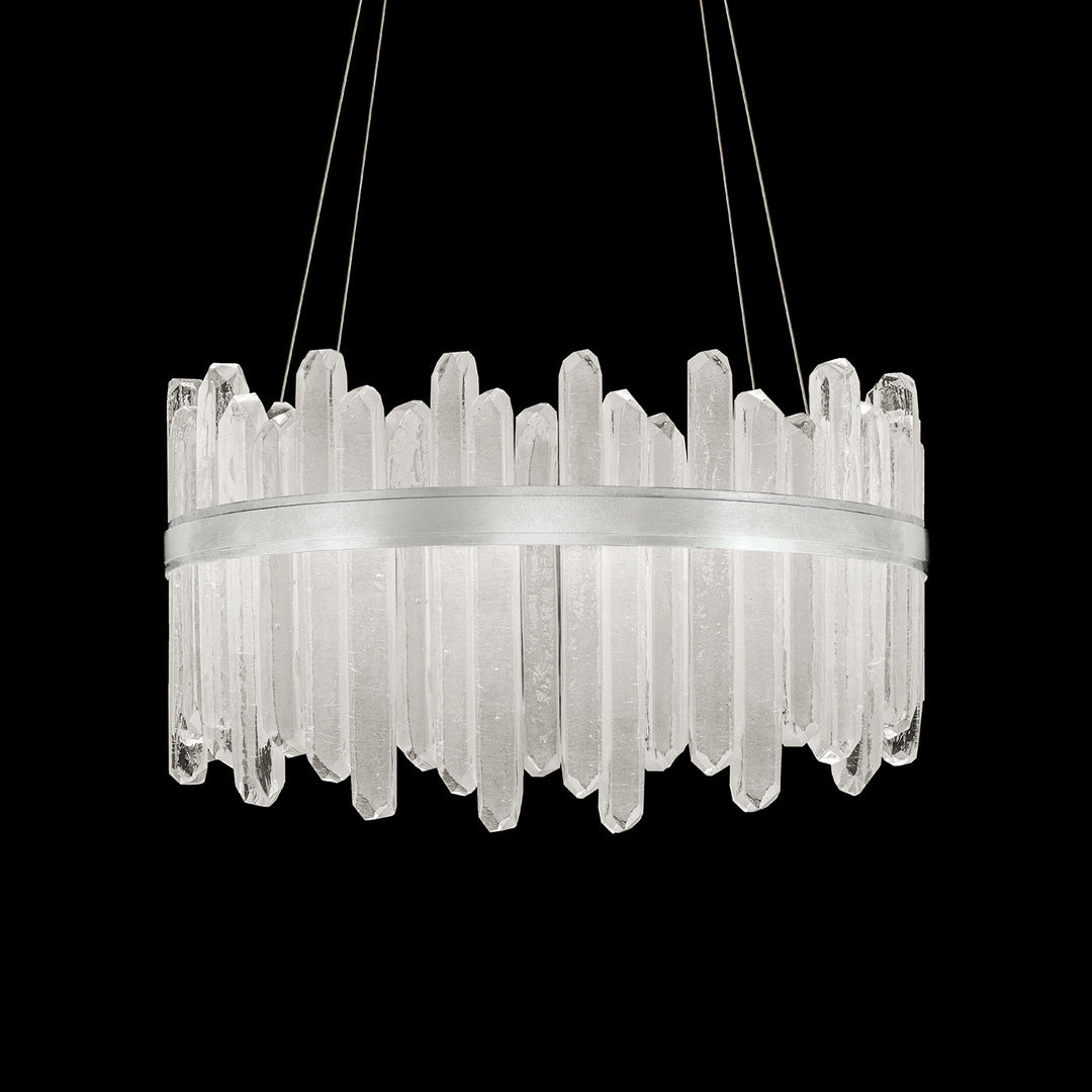 Fine Art Handcrafted Lighting Lior 30.5"W Round Pendant 882540 in Standard Silver Leaf (882540-1ST)