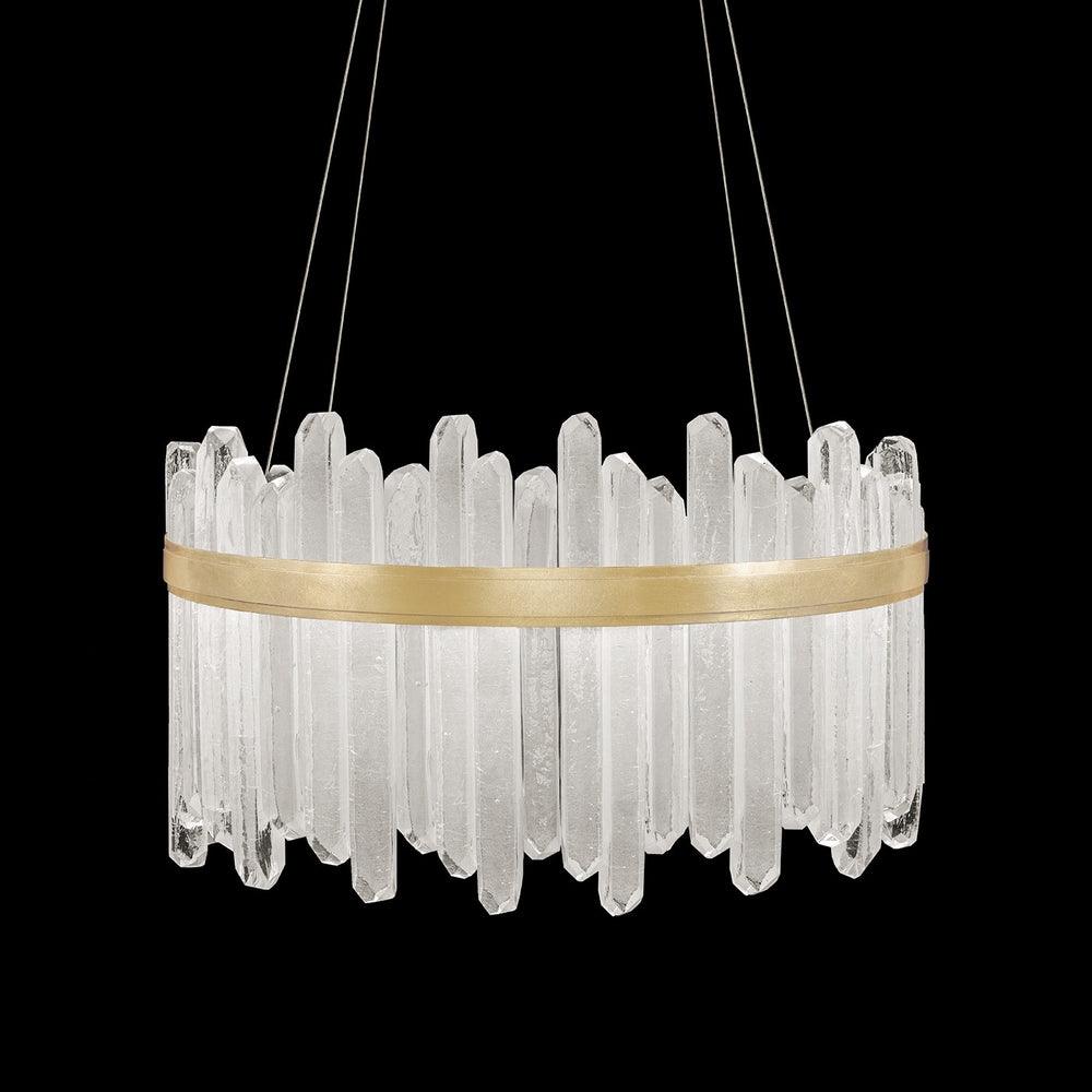 Fine Art Handcrafted Lighting Lior 30.5"W Round Pendant 882540 in Standard Gold Leaf (882540-2ST)