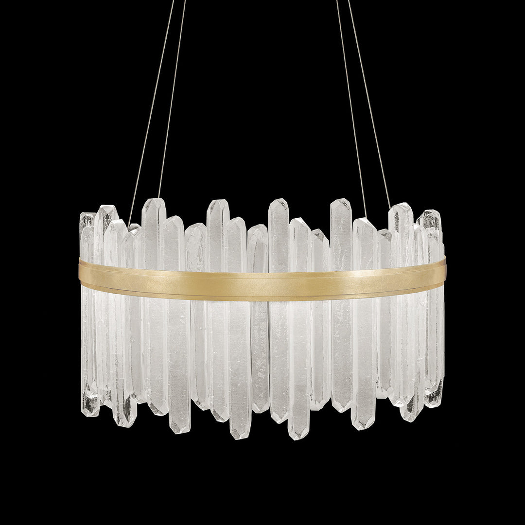 Fine Art Handcrafted Lighting Lior 30.5"W Round Pendant 882540 in Standard Gold Leaf (882540-2ST)
