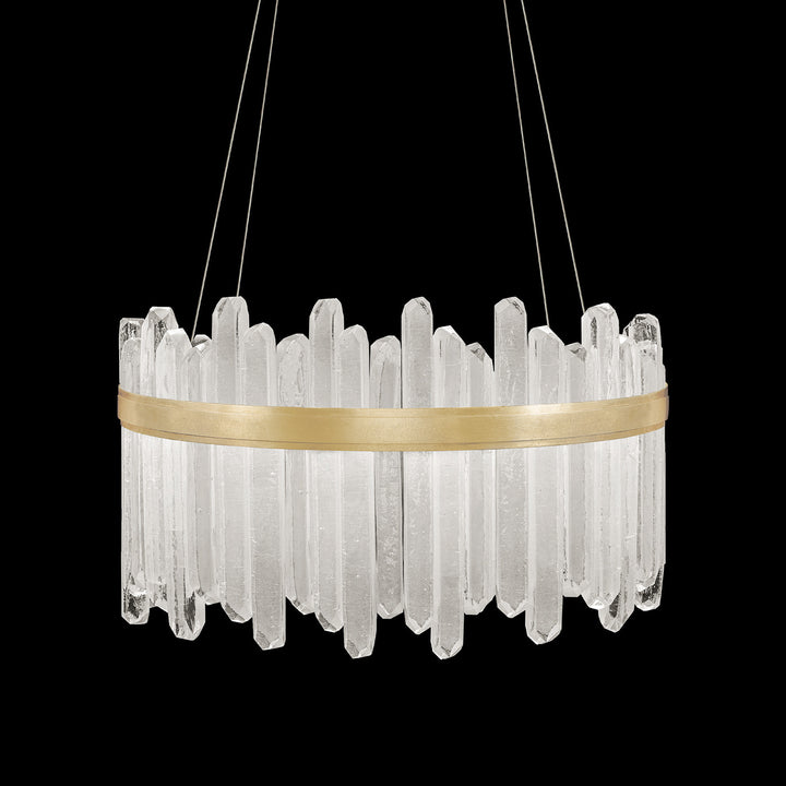 Fine Art Handcrafted Lighting Lior 30.5"W Round Pendant 882540 in Standard Gold Leaf (882540-2ST)