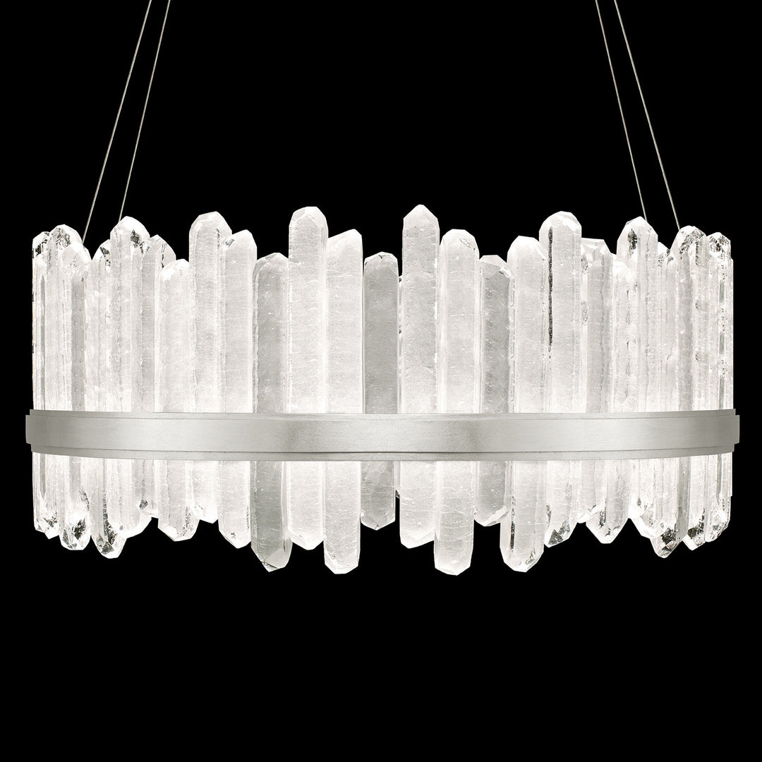 Fine Art Handcrafted Lighting Lior 41"W Round Pendant 882840 in Standard Silver Leaf (882840-1ST)