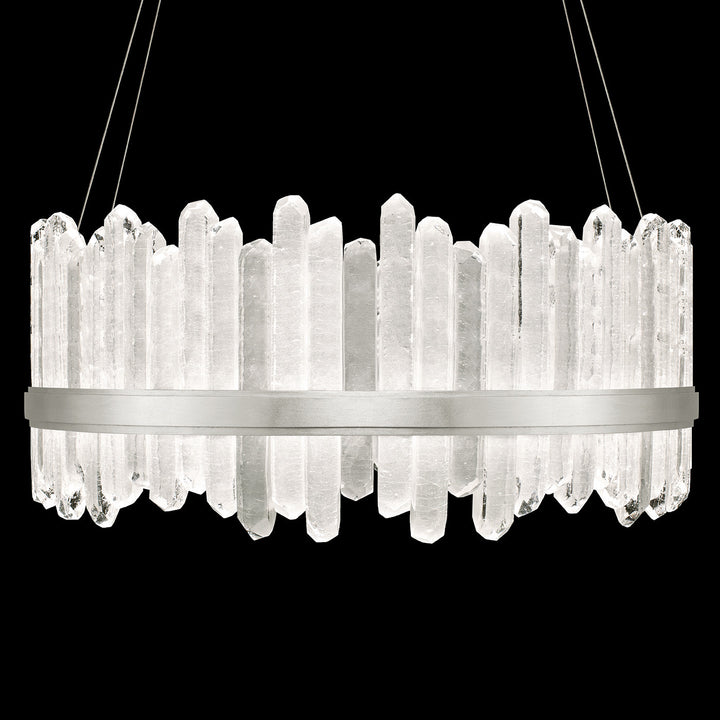 Fine Art Handcrafted Lighting Lior 41"W Round Pendant 882840 in Standard Silver Leaf (882840-1ST)