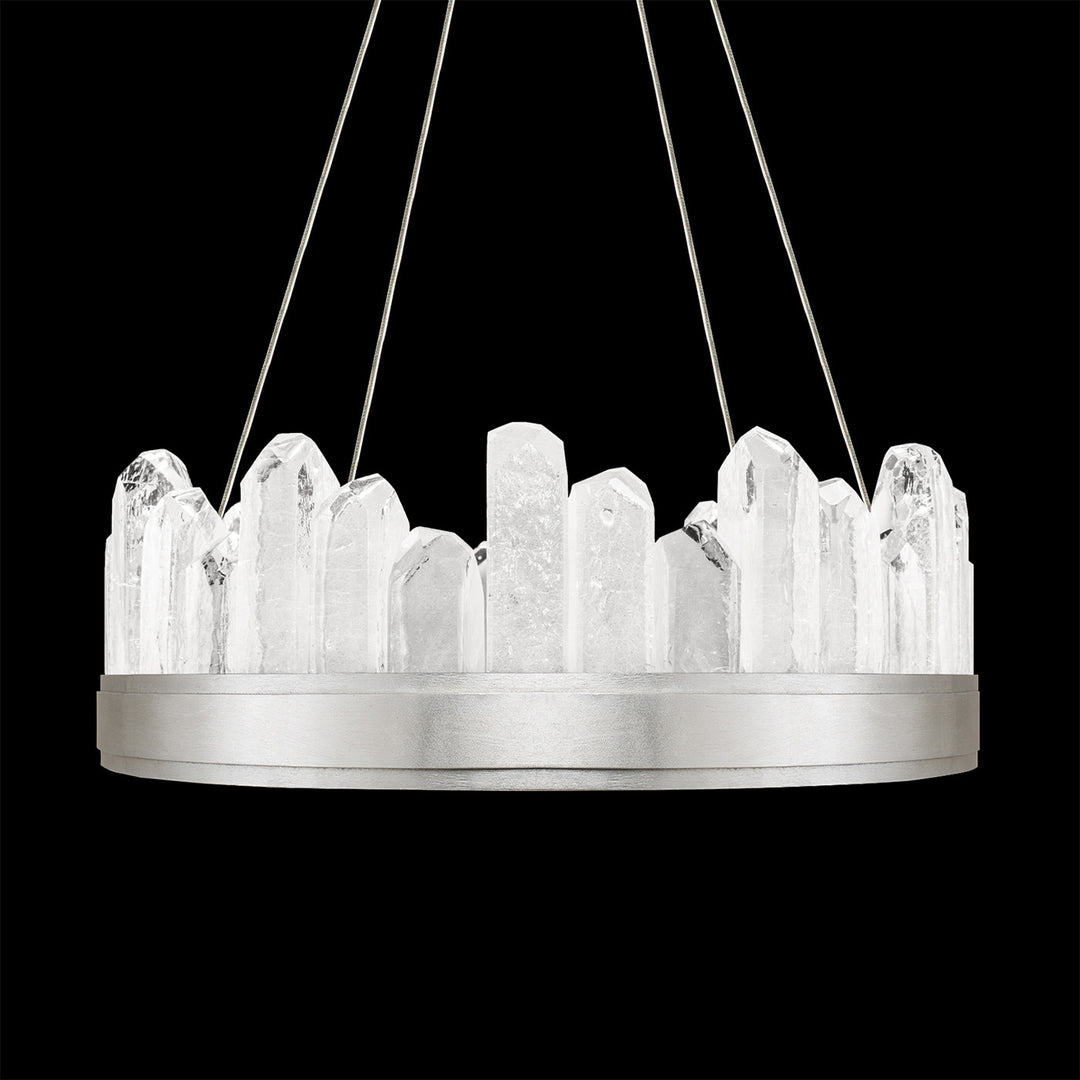 Fine Art Handcrafted Lighting Lior 21"W Round Pendant 888040 in Standard Silver Leaf (888040-1ST)