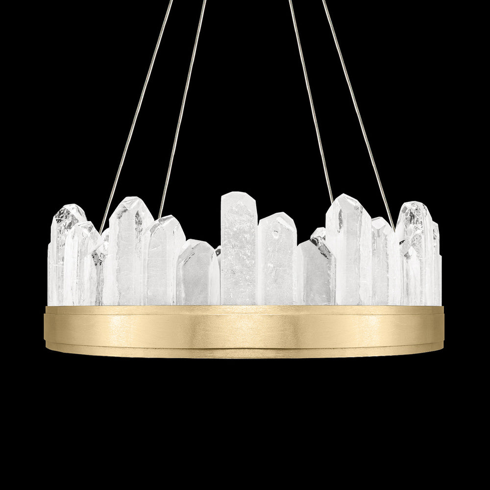Fine Art Handcrafted Lighting Lior 21"W Round Pendant 888040 in Standard Gold Leaf (888040-2ST)