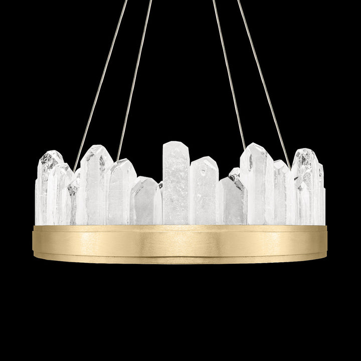 Fine Art Handcrafted Lighting Lior 21"W Round Pendant 888040 in Standard Gold Leaf (888040-2ST)