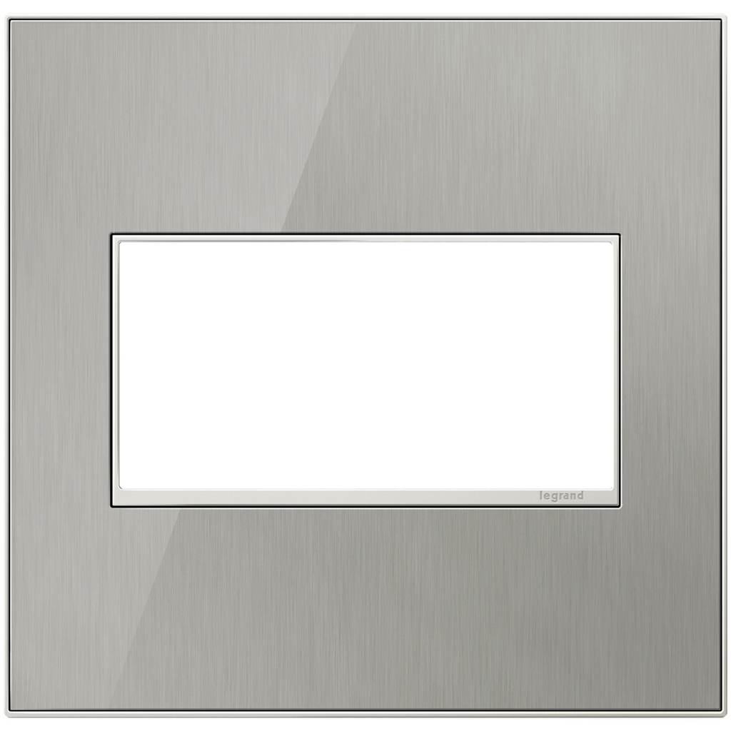 Legrand adorne Brushed Stainless 2-Gang wall plate