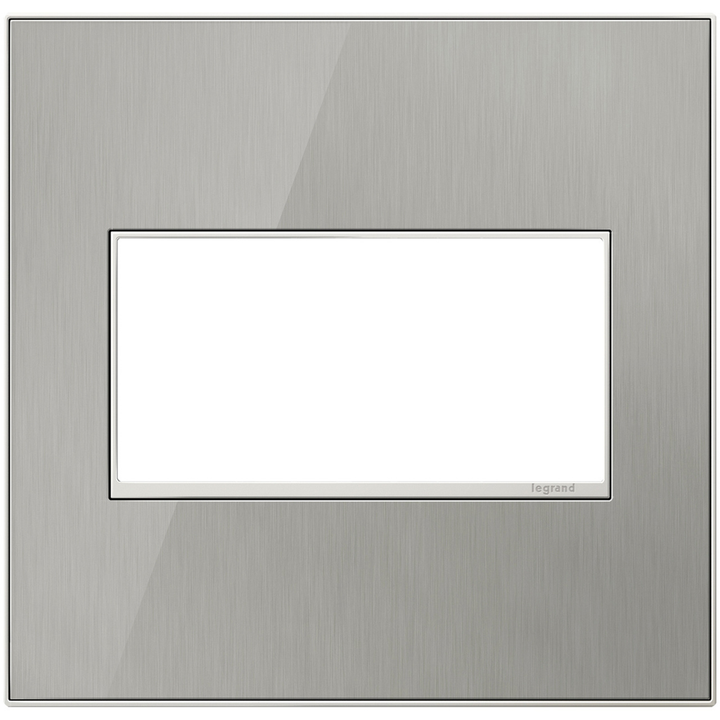Legrand adorne Brushed Stainless 2-Gang wall plate