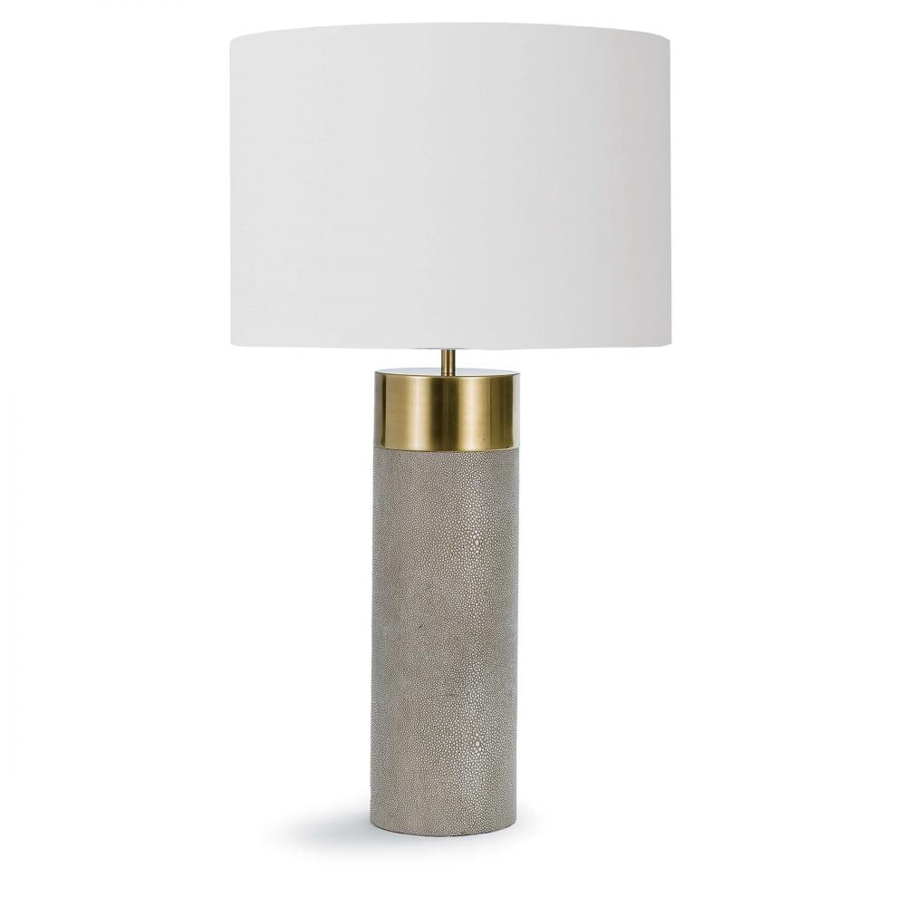 Regina Andrew  Harlow Ivory Grey Shagreen Cylinder Table Lamp Lamp Regina Andrew   