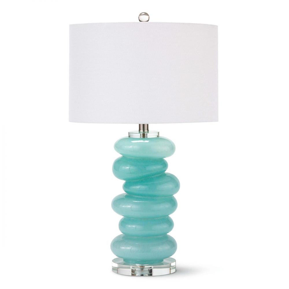 Regina Andrew  Stacked Pebble Glass Table Lamp (Aqua) Table Lamps Regina Andrew   