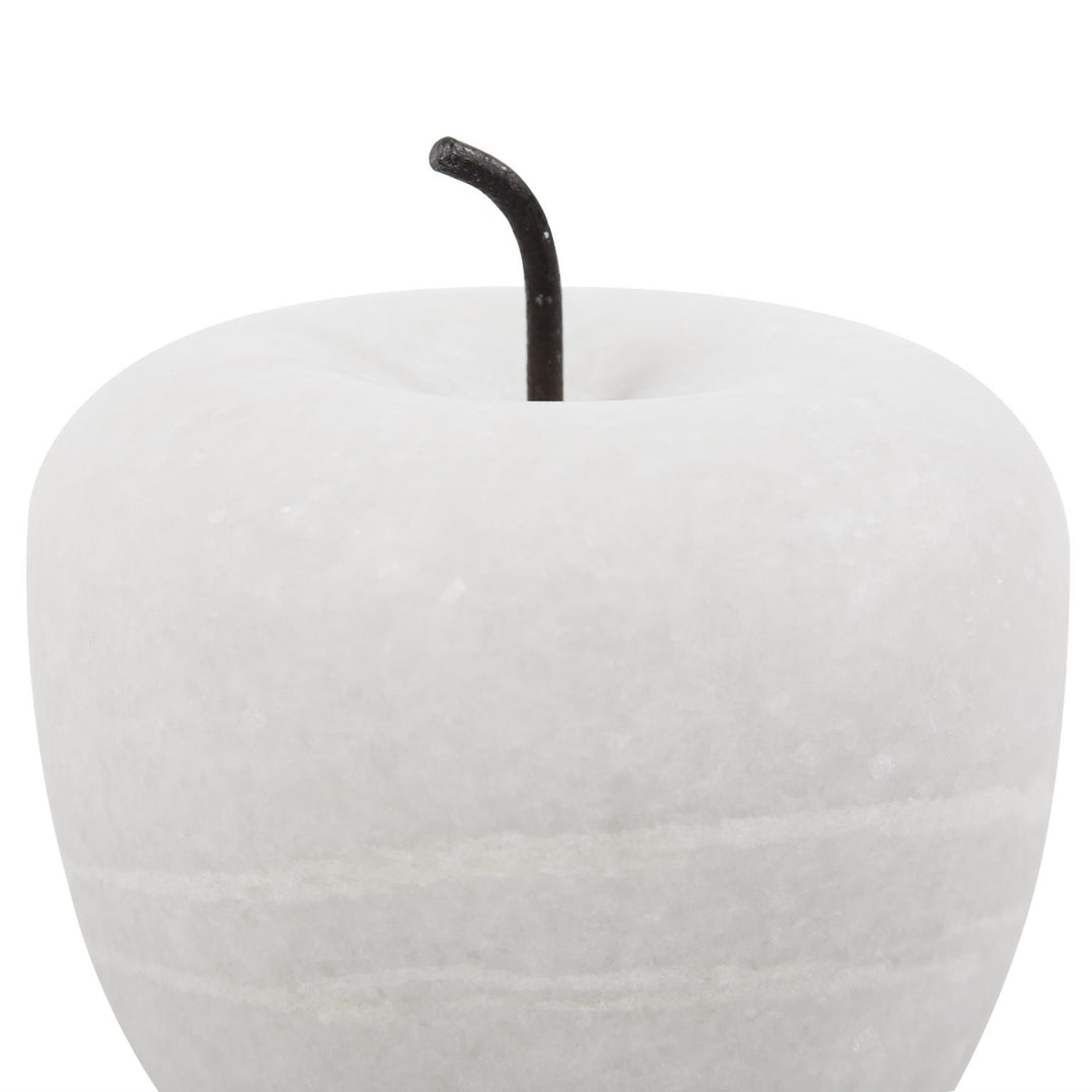 Howard Elliott Collection Newton Apple in White Marble