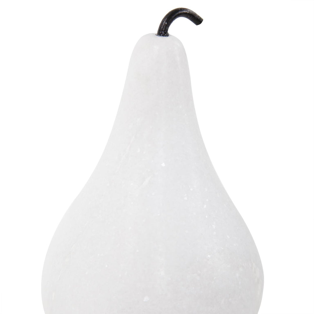 Howard Elliott Collection Newton Pear in White Marble