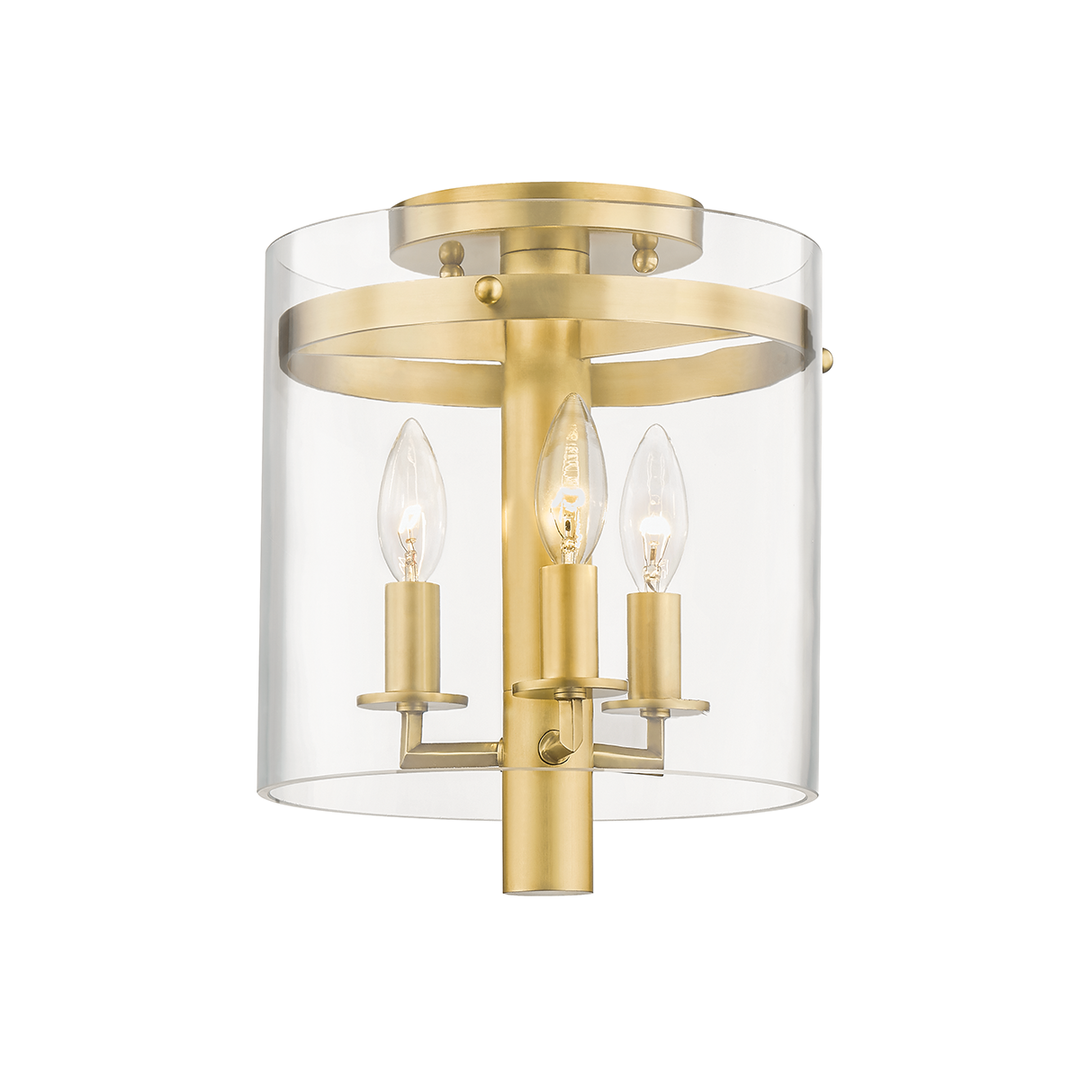 Hudson Valley Lighting Baxter Semi Flush Ceiling Semi Flush Mounts Hudson Valley Lighting Aged Brass  