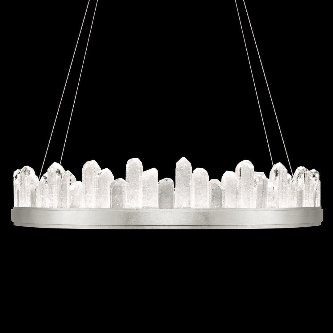 Fine Art Handcrafted Lighting Lior 41"W Round Pendant 888440 in Standard Silver Leaf (888440-1ST)