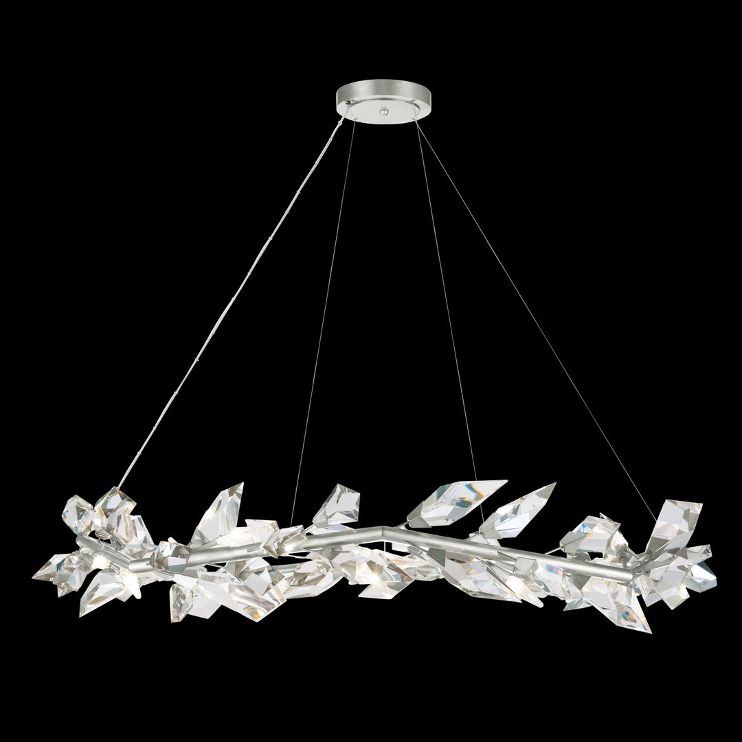 Fine Art Handcrafted Lighting Foret 55"W Round Pendant 909540 in Standard Silver Leaf (909540-1ST)
