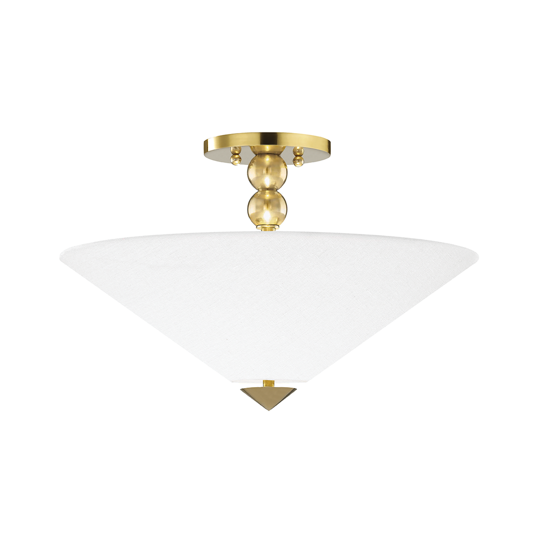 Hudson Valley Lighting Flare Semi Flush Ceiling Semi Flush Mounts Hudson Valley Lighting Aged Brass  