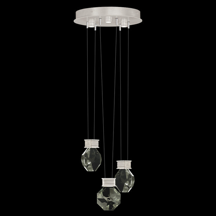 Fine Art Handcrafted Lighting Aria 16"W Round Pendant in Brushed Silver, 444 (100005-1-444)