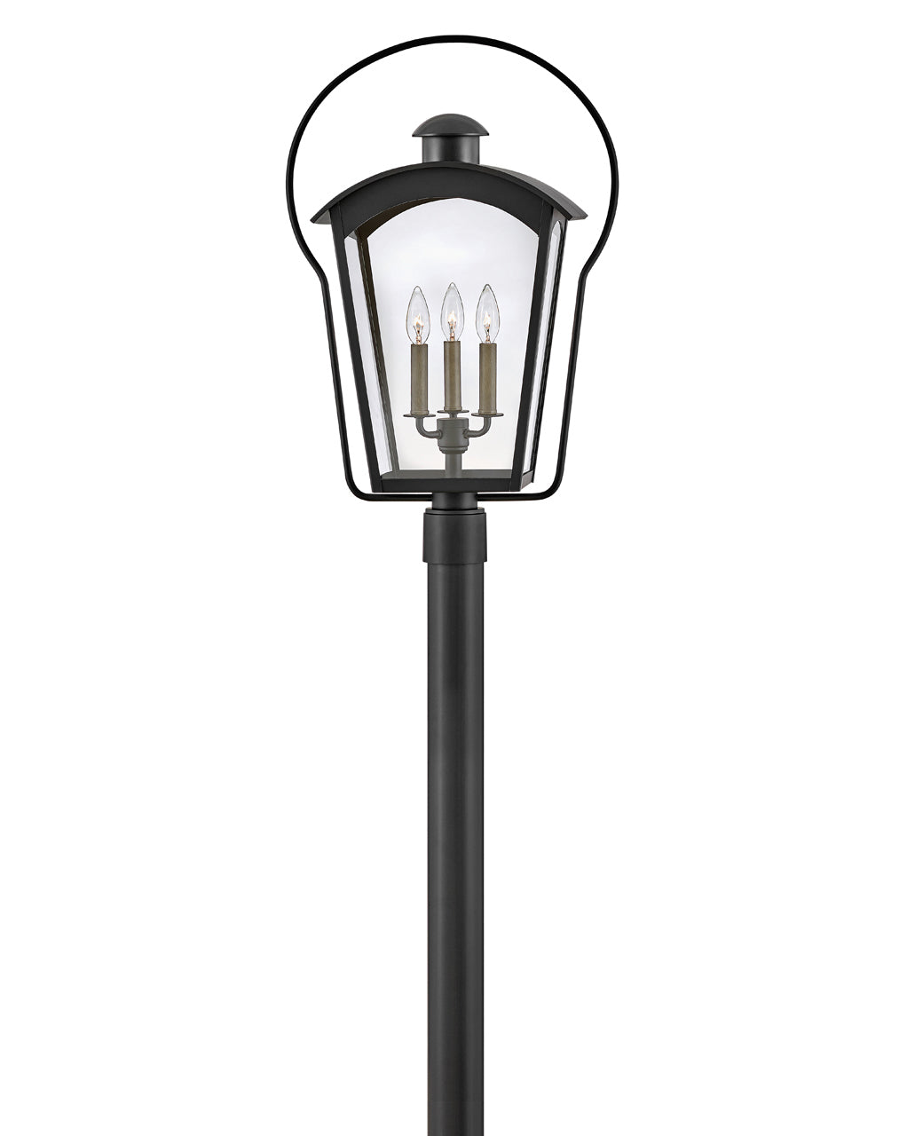 Hinkley Yale Outdoor Post Mount Lantern Large Post Mount Lantern Black 13301BK