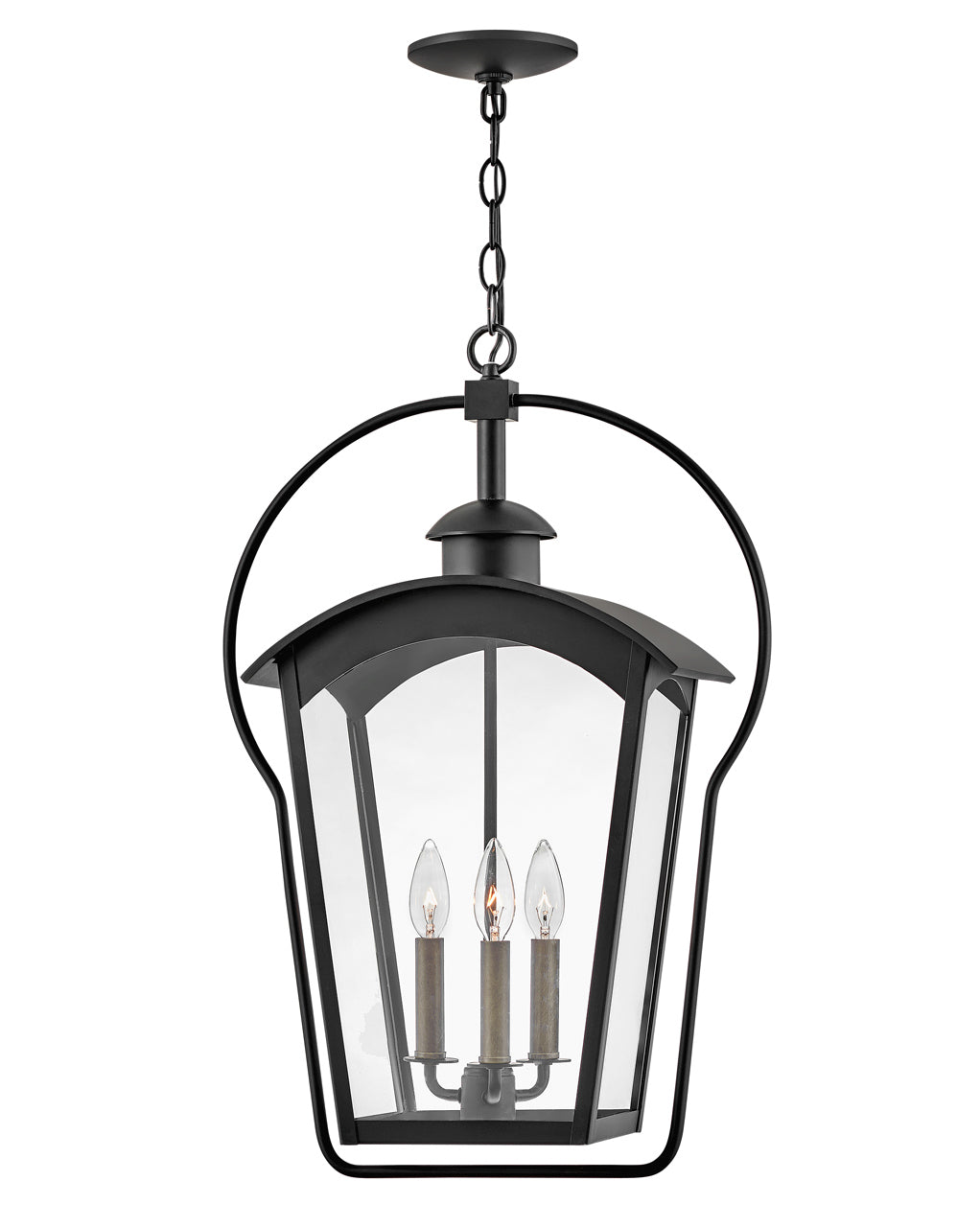 Hinkley Yale Outdoor Hanging Light Large Hanging Lantern Black 13302BK