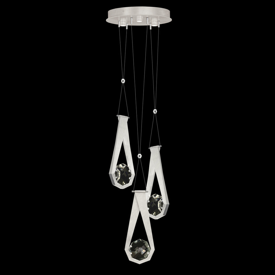 Fine Art Handcrafted Lighting Aria 16"W Round Pendant in Brushed Silver, 222 (100005-1-222)