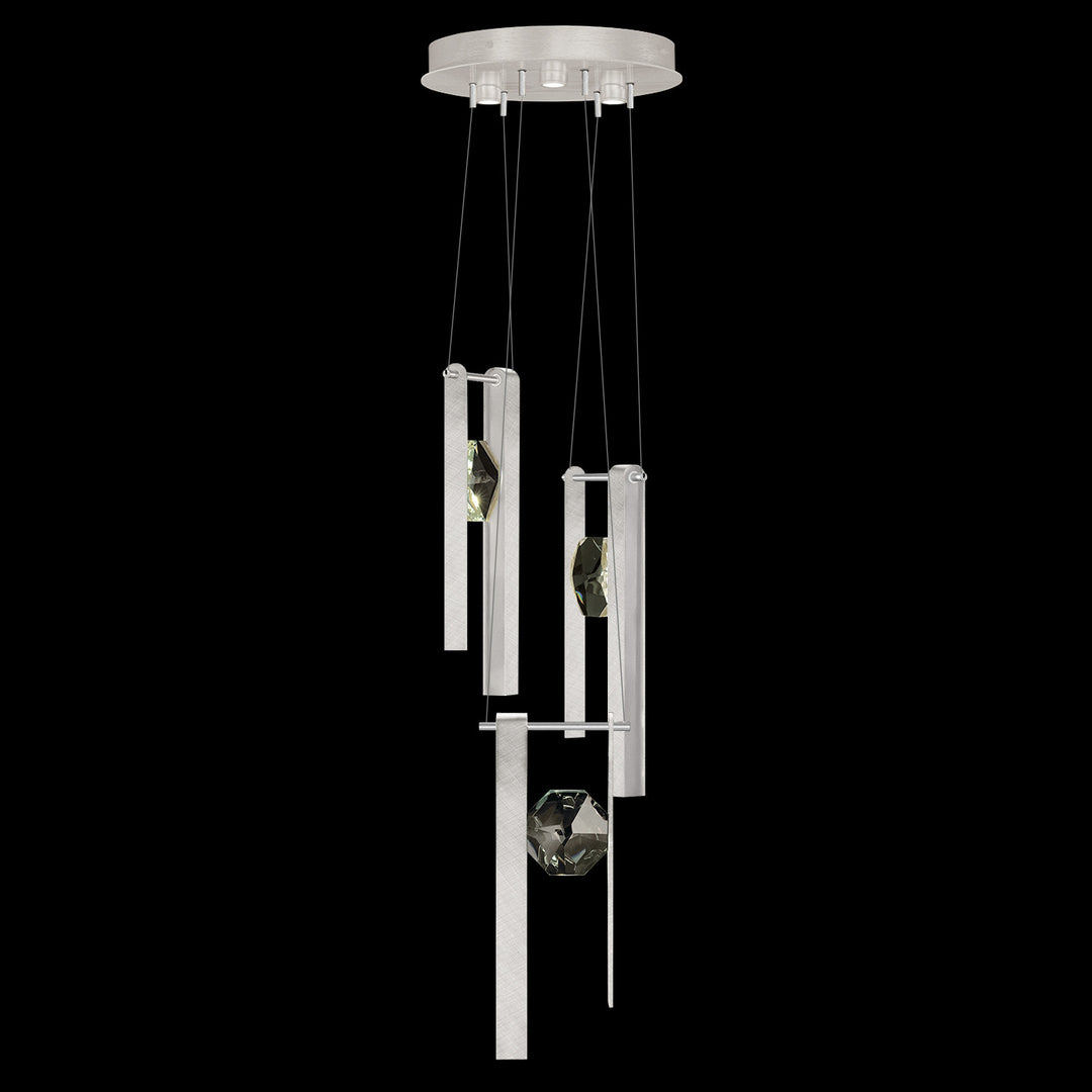 Fine Art Handcrafted Lighting Aria 16"W Round Pendant in Brushed Silver, 333 (100005-1-333)