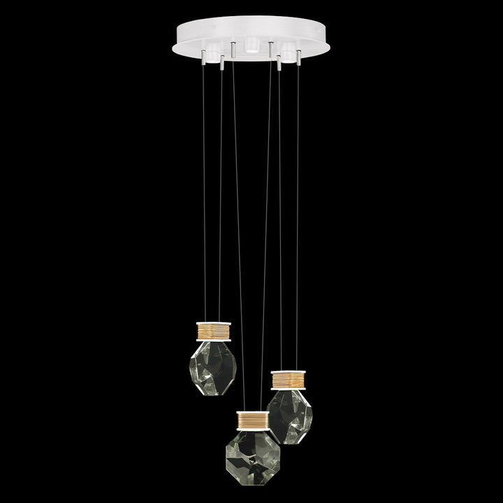 Fine Art Handcrafted Lighting Aria 16"W Round Pendant in White/Gold Accents, 444 (100005-2-444)