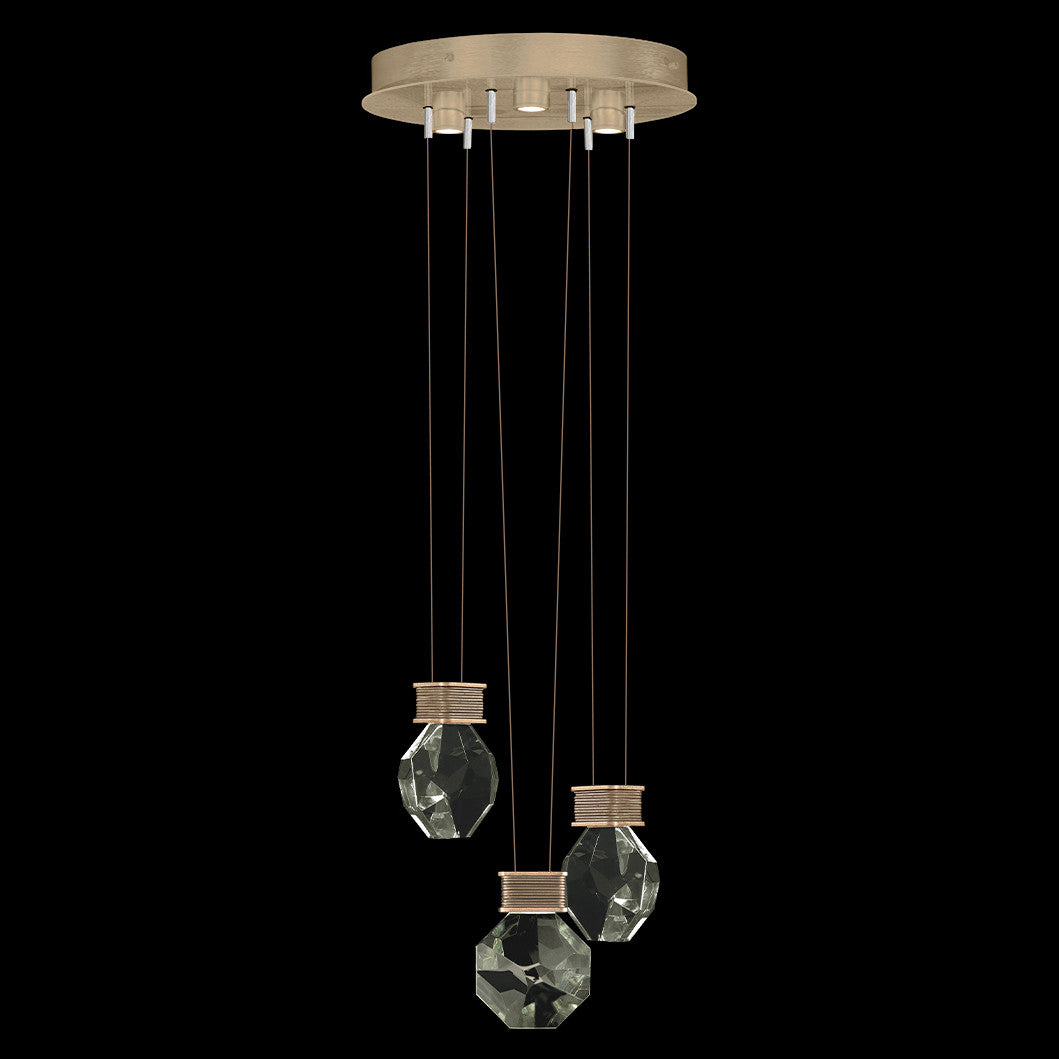 Fine Art Handcrafted Lighting Aria 16"W Round Pendant in Soft Ombre Bronze, 444 (100005-3-444)