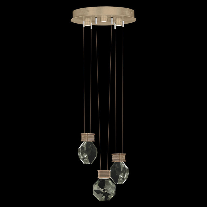 Fine Art Handcrafted Lighting Aria 16"W Round Pendant in Soft Ombre Bronze, 444 (100005-3-444)