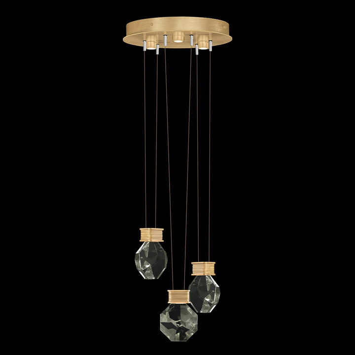 Fine Art Handcrafted Lighting Aria 16"W Round Pendant in Brushed Gold, 444 (100005-5-444)