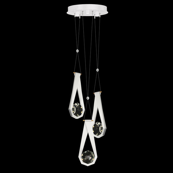 Fine Art Handcrafted Lighting Aria 16"W Round Pendant in White/Gold Accents, 222 (100005-2-222)