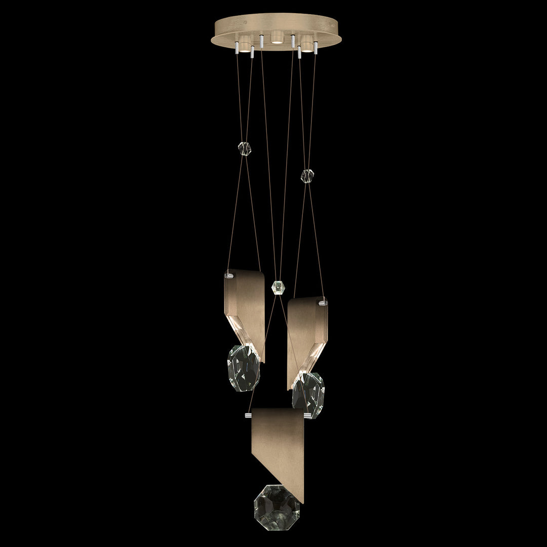 Fine Art Handcrafted Lighting Aria 16"W Round Pendant in Soft Ombre Bronze, 111 (100005-3-111)