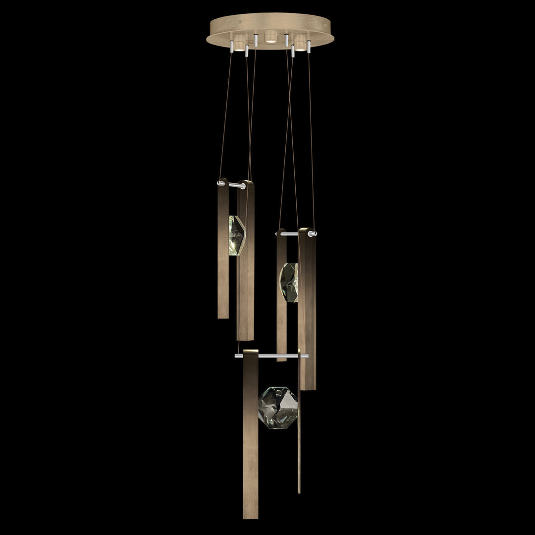 Fine Art Handcrafted Lighting Aria 16"W Round Pendant in Soft Ombre Bronze, 333 (100005-3-333)