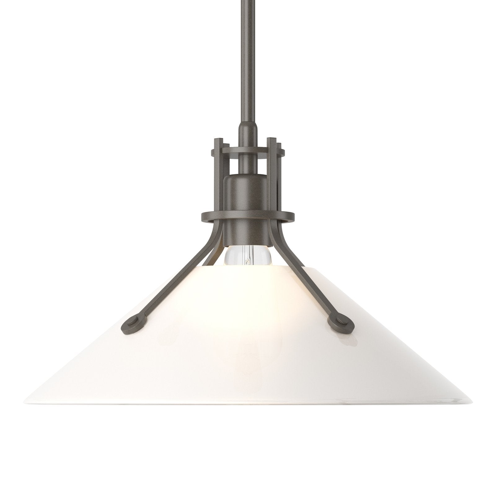 Henry Glass Shade Pendant Pendant Hubbardton Forge Dark Smoke 14.4x8.9 Frosted Glass (FD)
