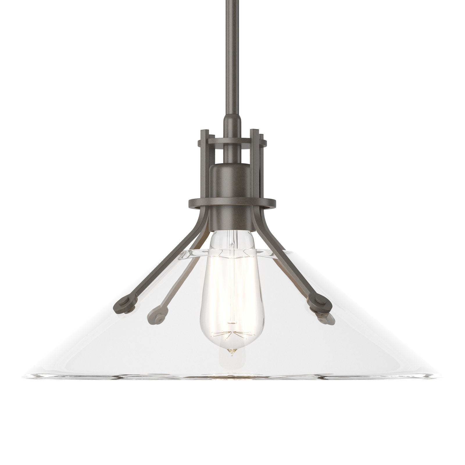 Henry Glass Shade Pendant Pendant Hubbardton Forge Bronze 14.4x8.9 Clear Glass (ZM)