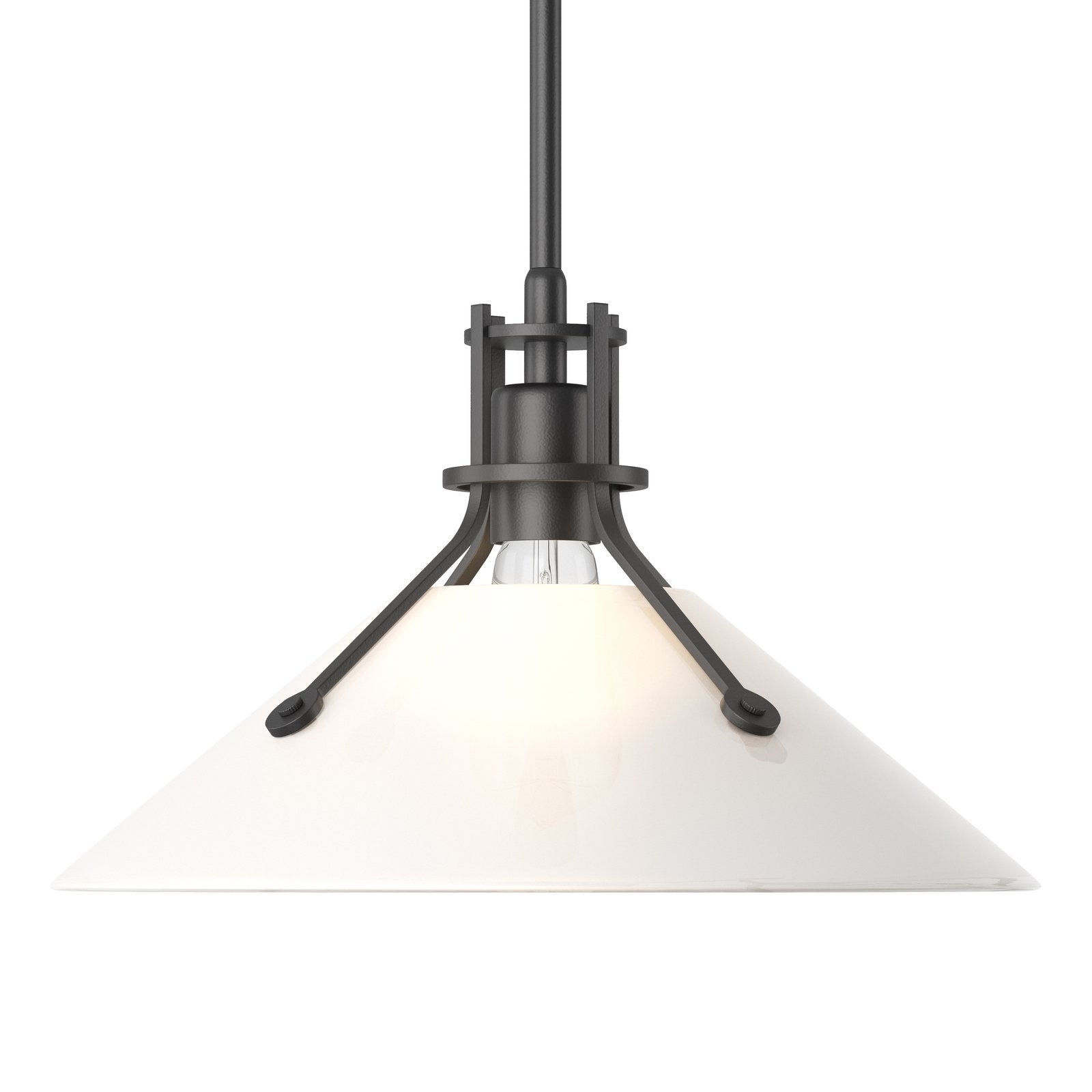 Henry Glass Shade Pendant Pendant Hubbardton Forge Black 14.4x8.9 Frosted Glass (FD)