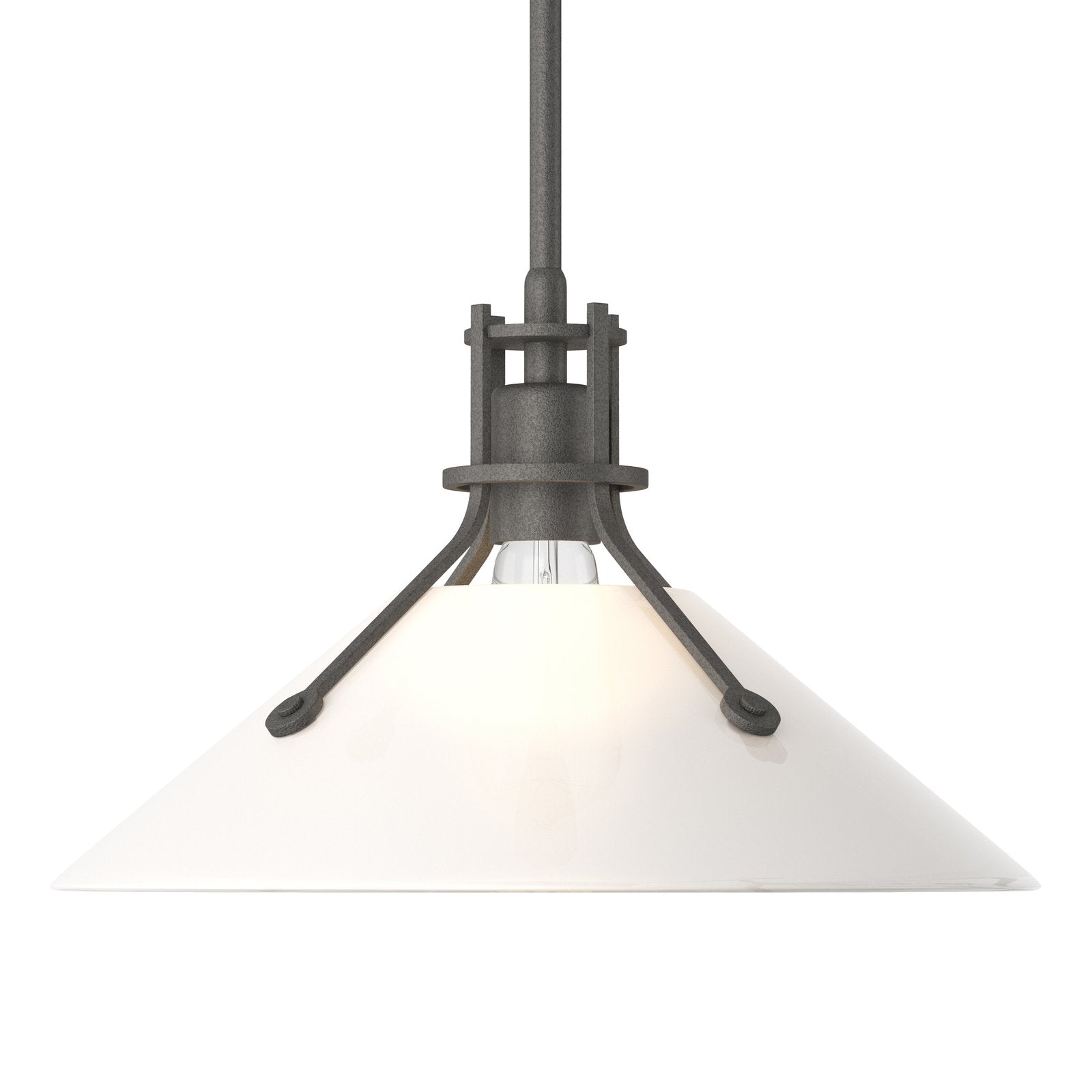 Henry Glass Shade Pendant Pendant Hubbardton Forge Natural Iron 14.4x8.9 Frosted Glass (FD)