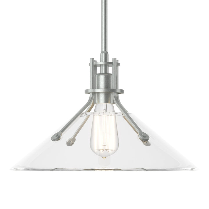 Henry Glass Shade Pendant Pendants Hubbardton Forge Vintage Platinum 14.4x8.9 Clear Glass (ZM)