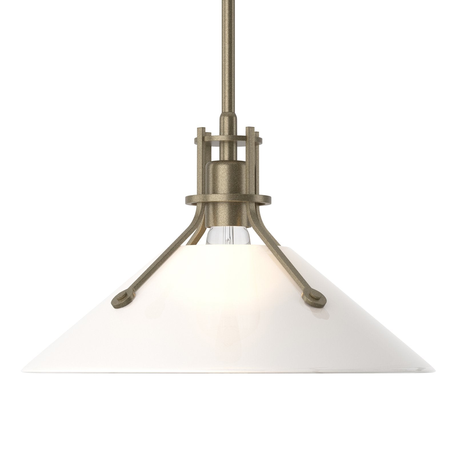 Henry Glass Shade Pendant Pendant Hubbardton Forge Soft Gold 14.4x8.9 Frosted Glass (FD)