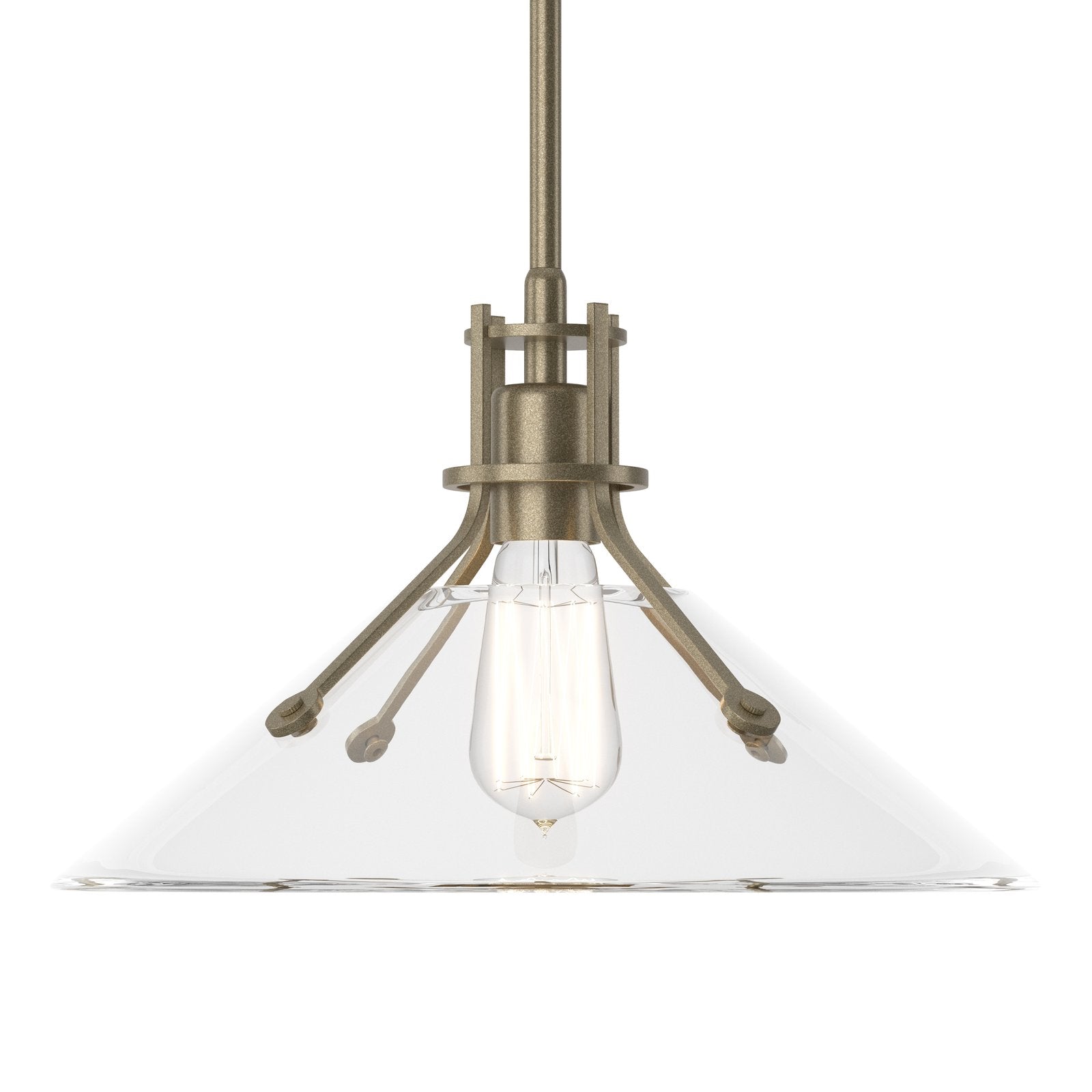 Henry Glass Shade Pendant Pendant Hubbardton Forge Soft Gold 14.4x8.9 Clear Glass (ZM)